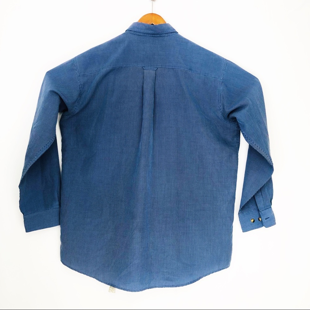 Longsleeve Blue Checkered Button-Down Dress Shirt - Picture 2 of 6